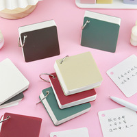 Mini carnet de poche vierge avec porte-clés 2,76x2,76'' – Cartes mémo avec anneau métallique, carnet de croquis en papier, cartes flash, fournitures de bureau