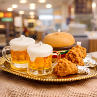 Bougies parfumées luxueuses aux senteurs de bière, poulet frit et burgers, pour un cadeau romantique