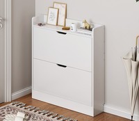 Dareko Estrecho inclinado y cerrado Zapatero para Hall Zapatero de mujer Zapatero Muebles Zapatero Estante Zapatos Hogar Sala de estar