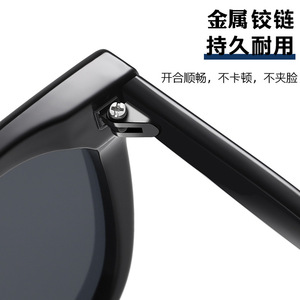 Lunettes de soleil œil de chat noires UV400, verres polarisés en résine, mode féminine, protection solaire, pour sorties, conduite et cyclisme - Product Image 4