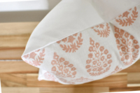 Housse de coussin en coton imprimé 100% coton, motif paisley rose blush, motif floral médaillon, pour la décoration de chaise en rotin
