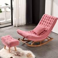 Fauteuil à bascule moderne en bois massif, prix d'usine, vente en gros, mobilier de salon rembourré
