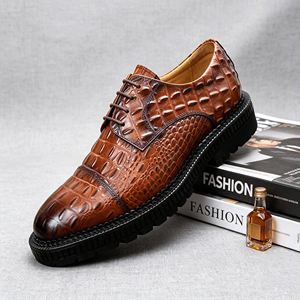 1 Paar MOQ Leichte Sohle Herren Leder Derby Vollständig Krokodil-Geprägte Plateau Chunky Anzugschuhe Premium Full Croc - Product Image 6