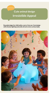 Veilleuse Hippopotame Lumineuse et Unique, Lampe LED Portable Rechargeable en PE pour Chambre d'Enfants de 3 à 6 Ans - Product Image 6