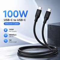 Câble USB-C vers USB-C 100W en gros, 1M, 5A, charge rapide PD, USB 2.0, tressé, pour ordinateur portable, OEM, ODM, logo personnalisé
