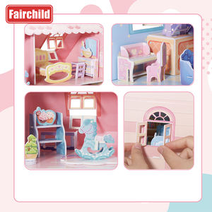 <span class=keywords><strong>Maison</strong></span> de <span class=keywords><strong>poupée</strong></span> 3D Puzzle <span class=keywords><strong>en</strong></span> <span class=keywords><strong>carton</strong></span> Papier pour bricolage Puzzle fait à la main Jouet Cadeau DIY Pretend Play Villa de <span class=keywords><strong>poupée</strong></span> miniature à 3 étages - Product Image 4