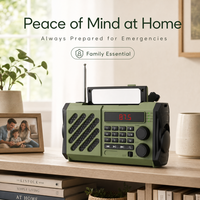Radio de Emergencia Multibanda con Manivela Solar para Cortes de Energía en el Hogar, con Alerta SOS