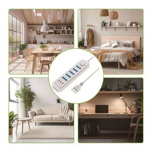 Multipresa in Rame Puro a 5 Prese con 3 Porte USB-A, <span class=keywords><strong>Corrente</strong></span> Nominale 10A, Standard Cileno, per Uso Domestico - Product Image 3