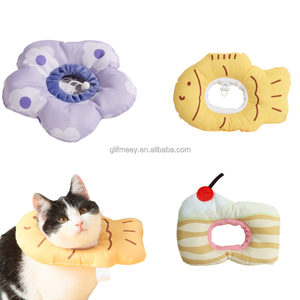 <span class=keywords><strong>Collar</strong></span> Protector para Mascotas con Forma de Pastel de Pescado y Flores, Cono Elizabeth de Felpa para Gatos - Product Image 1