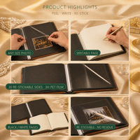 Album photo en cuir PU écologique auto-adhésif avec pages protégées en PET, logo personnalisé, couleur, studio photo, vente en gros