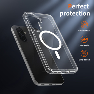 <span class=keywords><strong>Funda</strong></span> Magnética Transparente para Teléfono Samsung Galaxy A27, Delgada, 2 en 1, Híbrida de TPU+PC, Antiarañazos, Antigolpes, Protectora - Product Image 4
