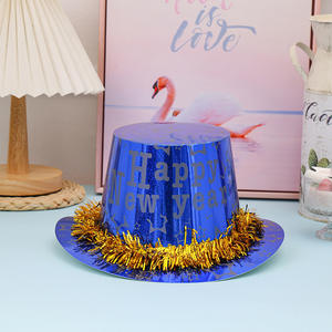 Sombrero de copa de Año Nuevo FELIZ AÑO NUEVO PAPEL SOMBRERO de copa Suministros para fiestas de <span class=keywords><strong>Nochevieja</strong></span> Accesorios para fotomatón - Product Image 3