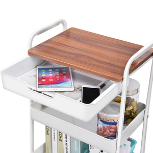 Chariot de rangement roulant à <span class=keywords><strong>3</strong></span> niveaux pour fournitures de bureau personnalisées, avec tiroirs, pour imprimante - Product Image 3