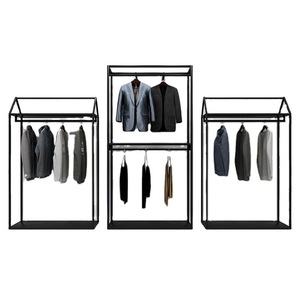 RK-<span class=keywords><strong>E</strong></span>-1 negozi di abbigliamento uomo Design per interni nero espositore Stand in metallo appendiabiti - Product Image 2