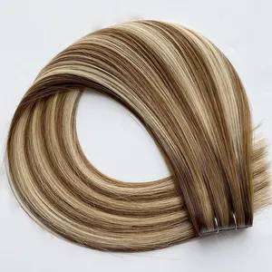 2024 New Weft Hair Best Quality Russian Seamless Double Drawn Invisible Hole Weft Hair Extensions