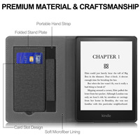 Casing Kindle Khusus untuk Kindle Paperwhite Generasi ke-12, Model Berdiri Vertikal dengan Tali Pegangan yang Dapat Disesuaikan, Anti Selip, Anti Jatuh