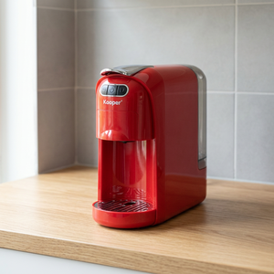 Macchina da Caffè Espresso Elettrica Semi-Automatica 3-in-1 Caffea Kooper con Scocca Rossa in Plastica per Capsule, Cialde e Caffè Macinato, Spine EU/US - Product Image 2