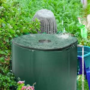 100 gallons 380L pliable baril de pluie pliable Portable réservoir de stockage d'eau baril d'eau de jardin avec drains et robinets - Product Image 6