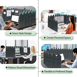 Panel de Privacidad Plegable para Cubículos, Pantalla Acústica de PET, Divisor de Escritorio de Fieltro para Oficina, Hogar y Aula - Product Image 3