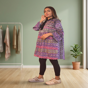 Kurtis de Lino para Mujer, Estilo Étnico Pakistaní Bordado, Marca Kacha Tanka, para Adultos en India, para Invierno - Product Image 3