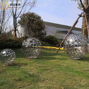 Jiahua Stainless Steel Sculpture Abstract Circular Outdoor Garden Landmark Floor Mount Handmade Mirror Metal Art - Product Image 3