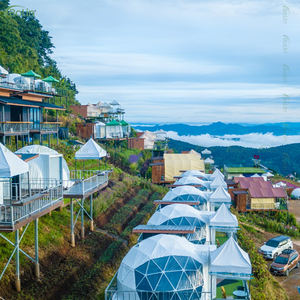 ボリン 5M/6M/7M/8M カスタマイズ可能 モダンラグジュアリー PVC グランピング 四季対応 ドーム型ホテルハウス ワンベッドルーム＆リビングルーム付き - Product Image 5