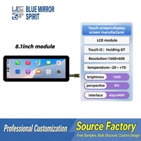 Module d'affichage LCD TFT IPS de 8,1 pouces avec FPC court, résolution 1600x600, interface MIPI 40 broches pour instruments et enregistreurs de moto