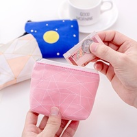 Dompet Koin Kecil Kain Kanvas Kustom untuk Wanita Dompet Mini Print Lucu Tas Uang Kunci Grosir