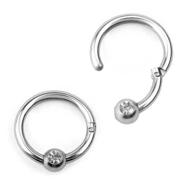 Wholesale Hinged Segment Clicker 316l Stainless Steel Earrings Nose Rings Hoops Piercings Surgical Steel Body Piercing Jewelry