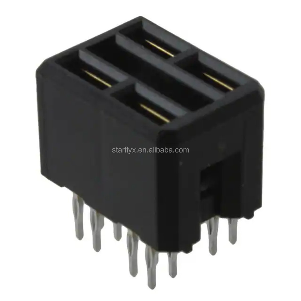 10028916-5555P00LF 4P Connector Receptacle Female Blade Sockets Through Hole Black Blade POWER RECEPTACLE Backplane Connectors