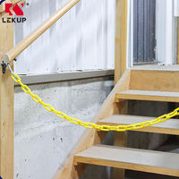Maillons de chaîne de contrôle des foules de sécurité 125ft X 2in chaîne de barrière en plastique maillons de chaîne en plastique décoratifs jaunes pour ligne de clôture de file d'attente