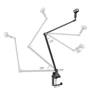 Soporte de escritorio de micrófono <span class=keywords><strong>Neumann</strong></span> azul ajustable Suspensión de brazo de tijera plegable de metal con pantalla de micrófono - Product Image 2