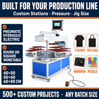 Presse à transfert thermique hydraulique à plat commerciale automatique neuve à 6 stations GS-QD6 0-300°C 50x60cm pour sublimation de vêtements