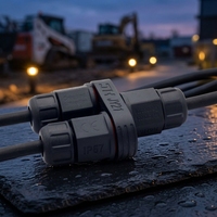 Conector Tipo Y M21 de 2 y 3 Pines, Conector de Cable de Acoplamiento Rápido a Prueba de Agua IP68 para Iluminación LED Exterior e Industria Automotriz