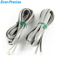 Cable de línea telefónica plano RJ11 de 26AWG, cable telefónico plano 6P6C de 26AWG