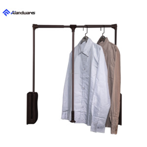 Support mural en alliage d'aluminium Mocha Lift pour cintres, <span class=keywords><strong>kit</strong></span> d'organisation de <span class=keywords><strong>placard</strong></span> avec étagères à vêtements, rangement gain de place pour armoire - Product Image 1