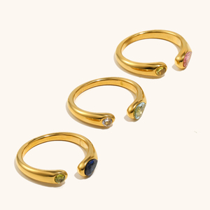 <span class=keywords><strong>Anello</strong></span> Aperto <span class=keywords><strong>con</strong></span> Testa di <span class=keywords><strong>Serpente</strong></span> in Zircone Placcato Oro 18K in Acciaio Inossidabile di Alta Qualità e Design Originale - Product Image 5