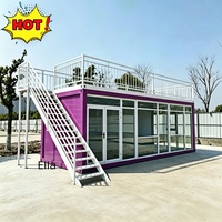 Bâtiment de camping à deux étages, maison conteneur préfabriquée pliable de 20 pieds, respirante, longue, pour dortoir, bureau, atelier, en acier isolé, en vrac