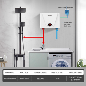 Tankless Instant Hot Water Heater 5500W <b>Wall</b> Mounted Electric Geyser With Cast Aluminum Heater For Home Hotel RV Use - Product Image 6