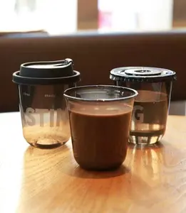 प्लास्टिक पीपी ठंडा पीने के कप Lids के साथ डिस्पोजेबल पारदर्शी 12oz अनुकूलित काले पीने कप