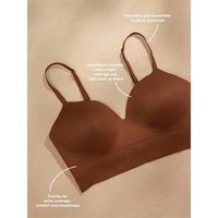 Bra Tanpa Kawat Cup 3/4 Nyaman, Push-up, Ukuran Besar, Polos, Tipis, Bahan Nilon Spandex, Untuk Semua Musim