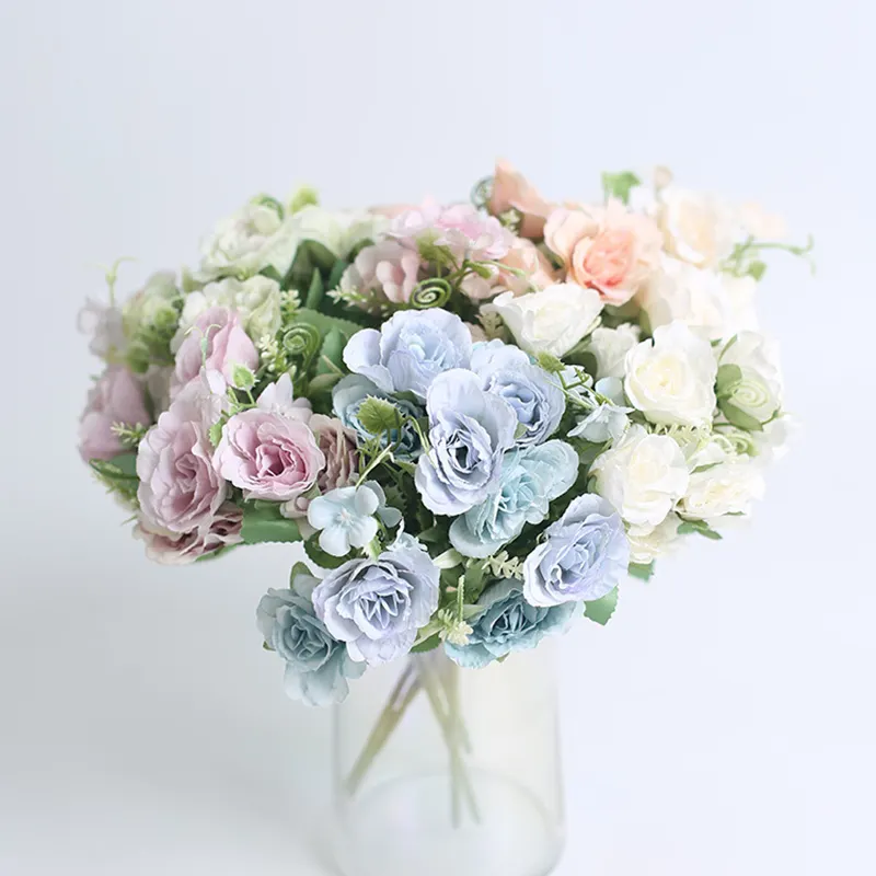 الأكثر مبيعاً باقة زهور من الحرير الوردي للعروس بالجملة باقة زهور لتزيين طاولة الزفاف