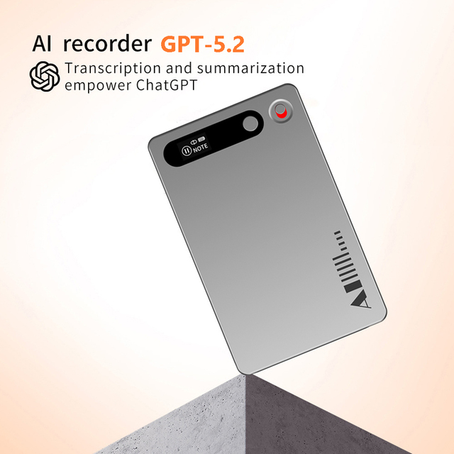 Smart Gadget 118 Languages AI Voice Recorder Chatgpt Transcribe Smart Magnet Dictaphone Audio Recorder for Lectures Meetings