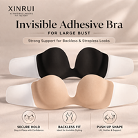 Soutien-gorge adhésif en éponge confortable pour femmes Invisilift, anti-transpiration, hypoallergénique, soutien-gorge collant pour grandes poitrines, soutien-gorge dos nu, grande taille
