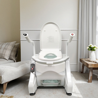 Lève-siège de toilette à commande par bouton-poussoir pour assis-debout