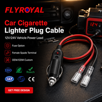 12V 24V Auto-Zigarettenanzünder-Steckerkabel Rot-Schwarz Stromkabel mit Transparentem Weiblichem Flachstecker Sicherungsoption