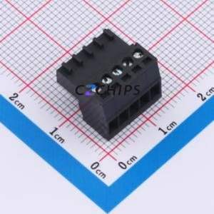 DB2EK-2.54-5P-BK-S Plug-in Terminal Block P=2.54mm Connector Male Plug 1x5P 2.54mm Black - Product Image 1