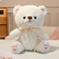 Ours en peluche blanc romantique, quatre styles, en fourrure de lapin douce, sac cadeau portable, lumières florales, anti-stress, cadeau doux pour la mère