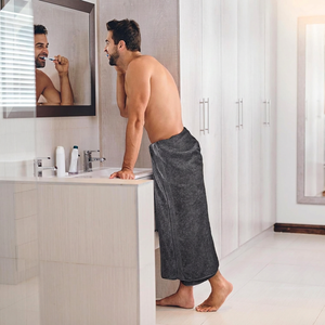 Ensemble de serviettes de bain en microfibre tissée en coton noir, couleur unie, rectangulaires, séchage rapide, lavables en machine, pour adultes, voyage - Product Image 2