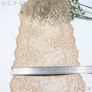 <span class=keywords><strong>2026</strong></span>年フランス新ファッションストレッチナイロンレーストリム22cmヌードシルバーメッシュフローラルエラスティックレース（メタリック糸入り）ランジェリー用 - Product Image 3